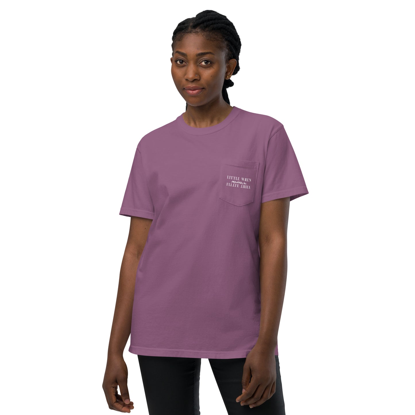Little Wren Little Thief embroidered unisex garment-dyed pocket t-shirt