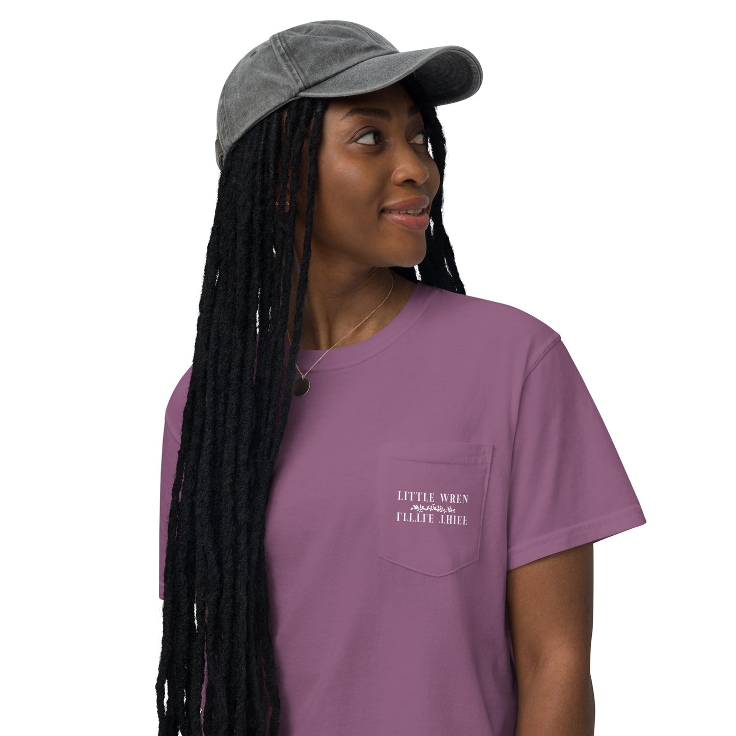 Little Wren Little Thief embroidered unisex garment-dyed pocket t-shirt