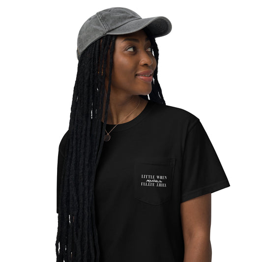 Little Wren Little Thief embroidered unisex garment-dyed pocket t-shirt