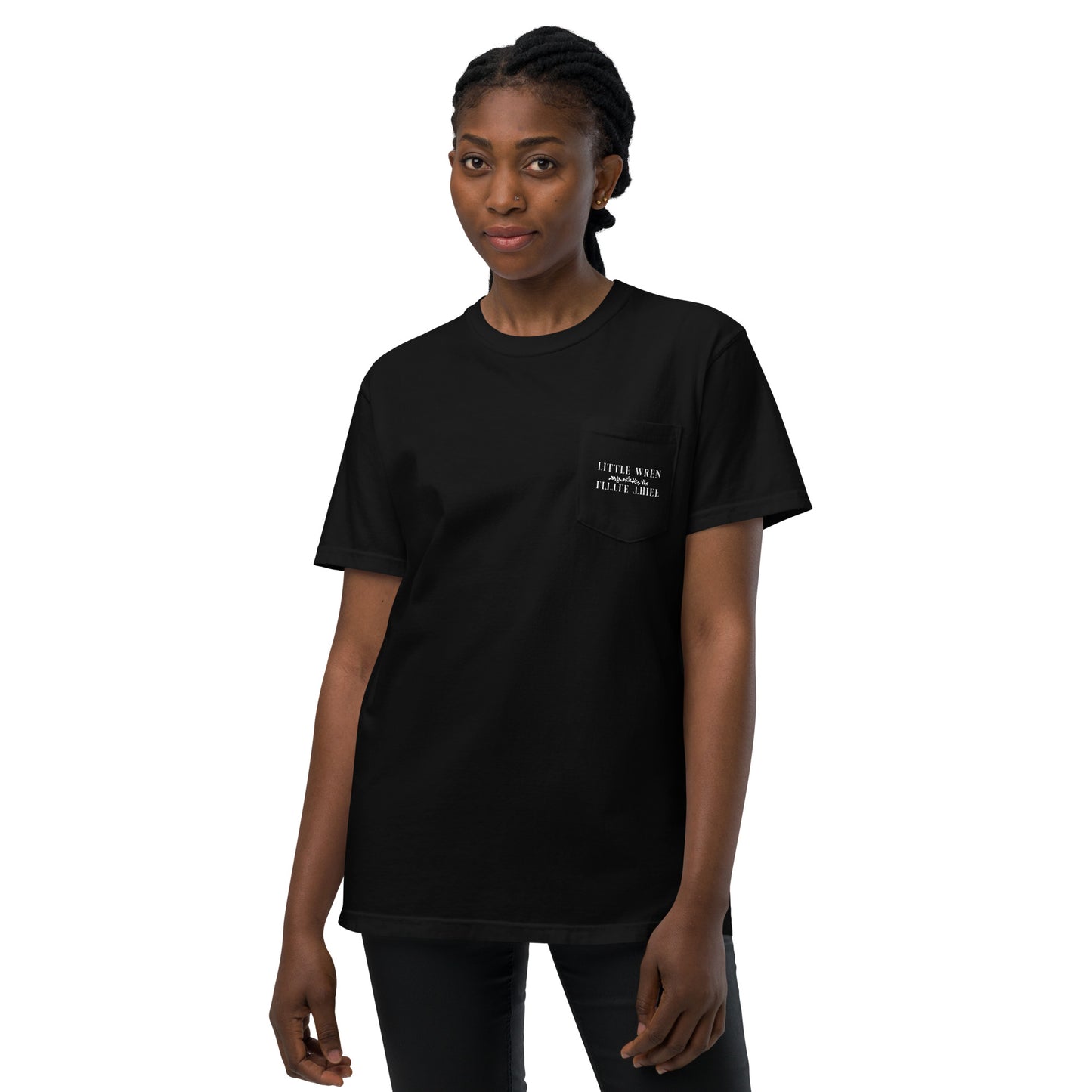Little Wren Little Thief embroidered unisex garment-dyed pocket t-shirt
