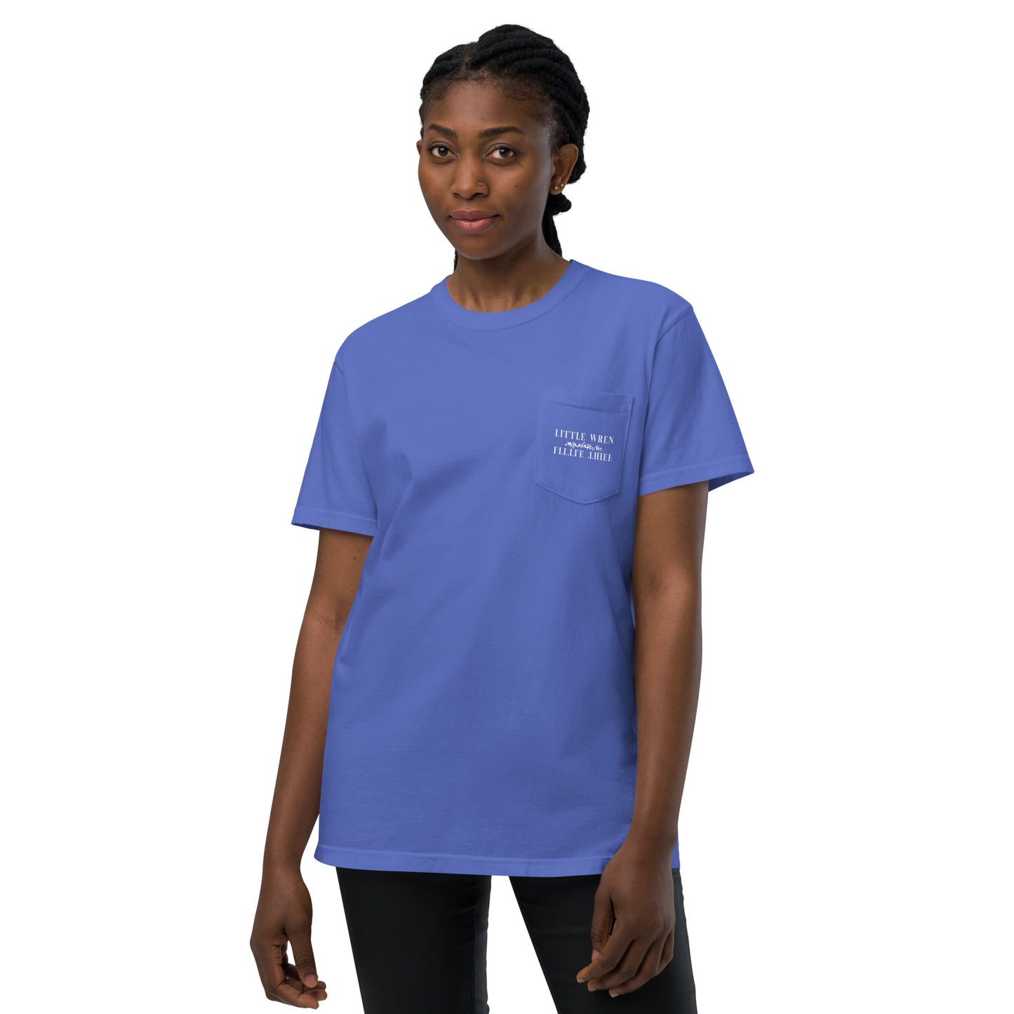 Little Wren Little Thief embroidered unisex garment-dyed pocket t-shirt