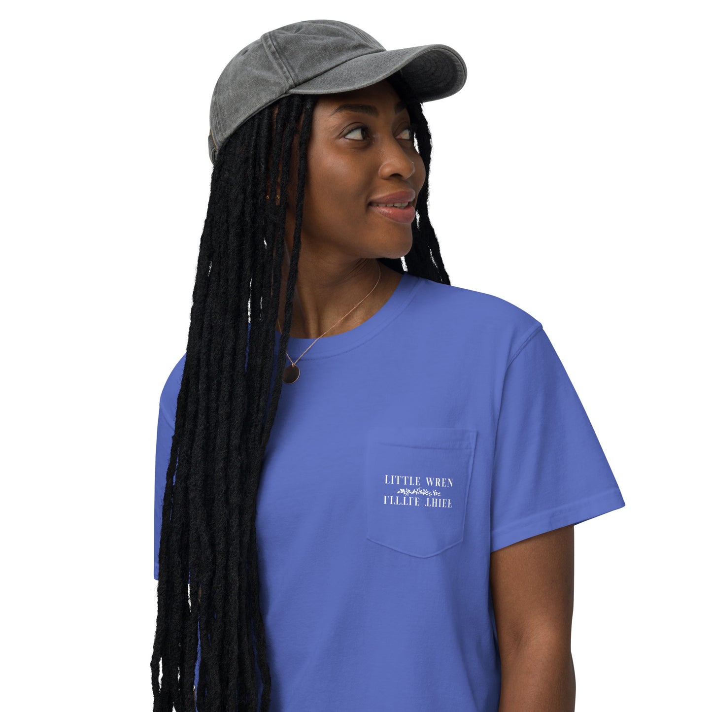 Little Wren Little Thief embroidered unisex garment-dyed pocket t-shirt