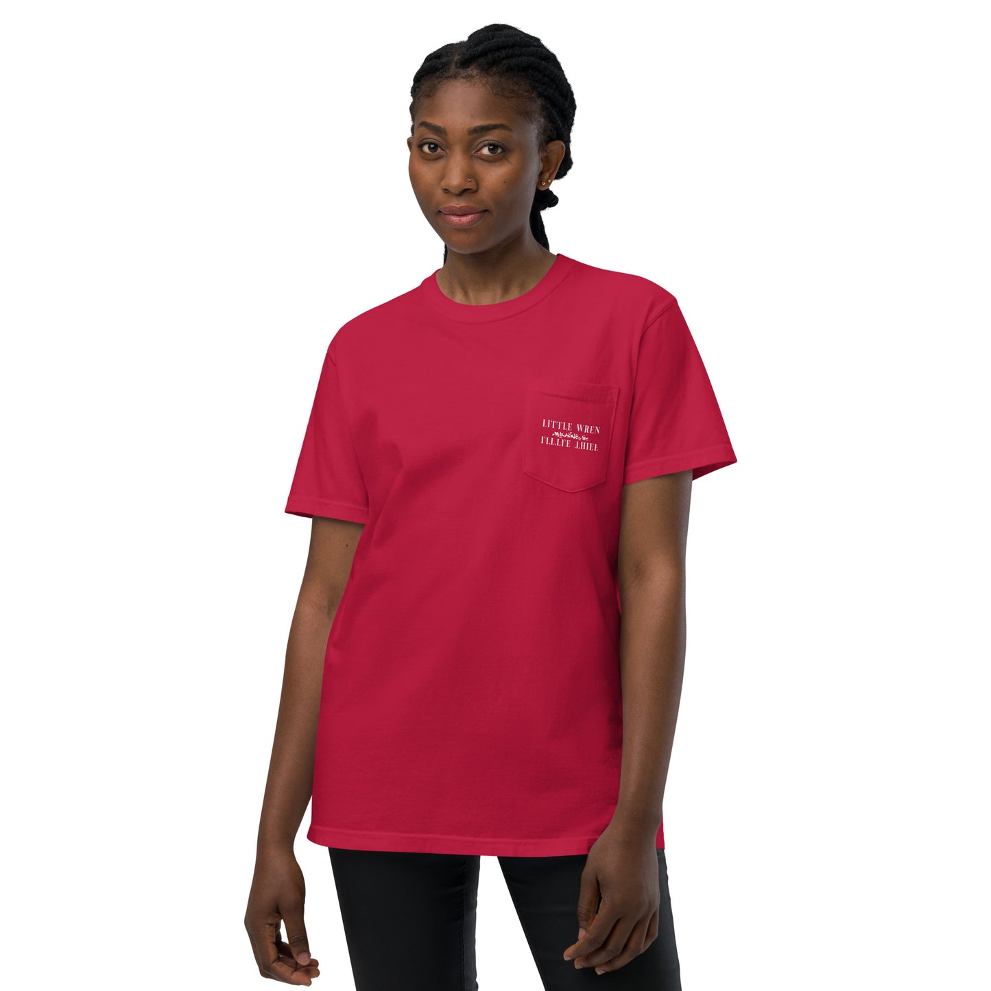 Little Wren Little Thief embroidered unisex garment-dyed pocket t-shirt