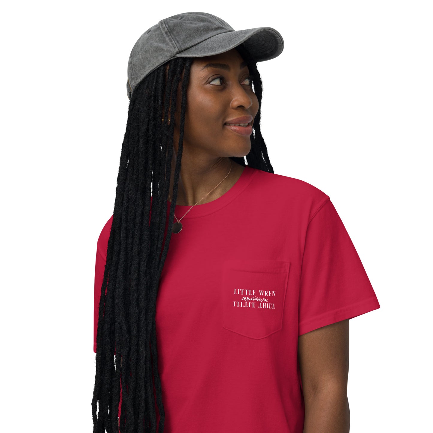 Little Wren Little Thief embroidered unisex garment-dyed pocket t-shirt