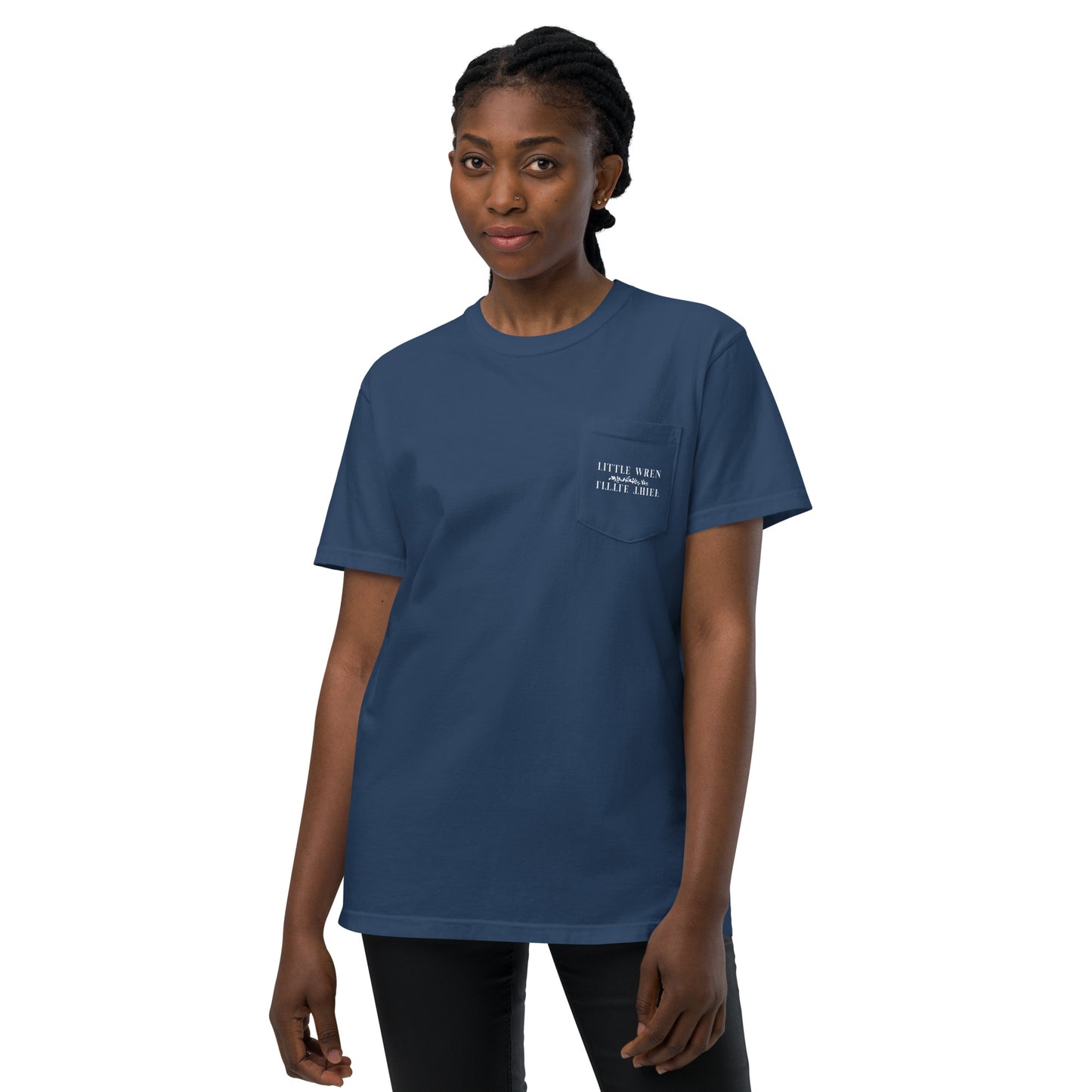 Little Wren Little Thief embroidered unisex garment-dyed pocket t-shirt