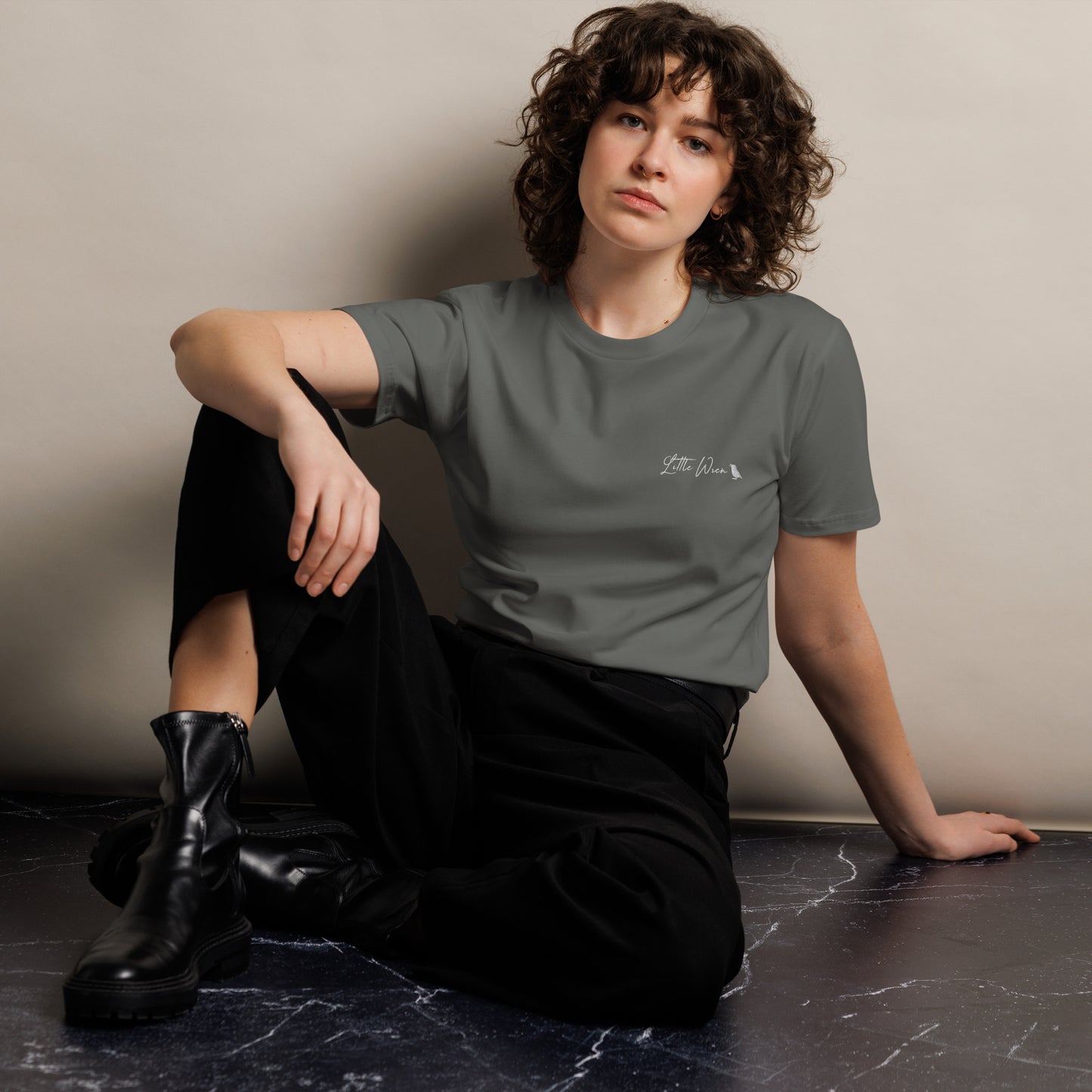 Little Wren Embroidered Unisex premium t-shirt